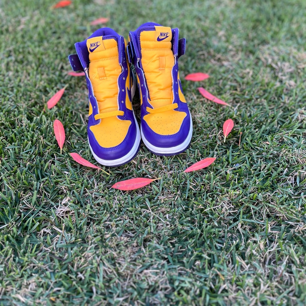 Purple and Yellow Jordan high
